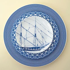 Caskata Dinnerware|Blue Rigging Canapé Plates Boxed, Set of 4