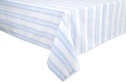TriChi Design Place Settings & Linens|Blue Stripe Cotton Tablecloth
