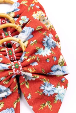 Maria Louise Cottage Place Settings & Linens|Bordeaux Belle Napkin Rings in Red, Set of 4