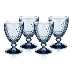 Villeroy & Boch Glassware|Boston Colored Water Goblet in Blue, Set of 4