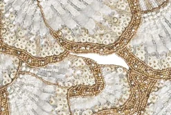 Kim Seybert Place Settings & Linens|Botanica Table Runner in White, Gold, & Silver