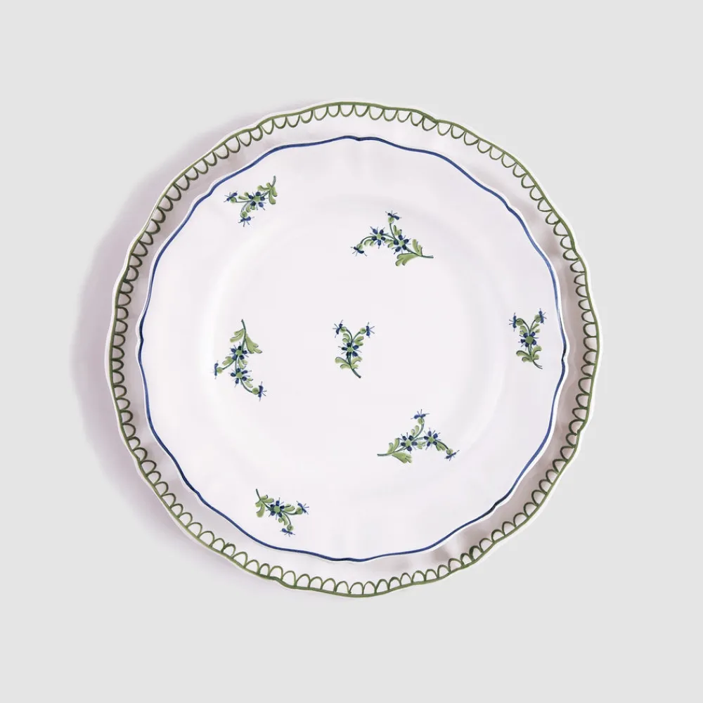 Z.d.G. Dinnerware|Bouclette Dinner Plate in Green