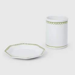 Z.d.G. Dinnerware|Bouclette Octagonal Petite Plate in Green