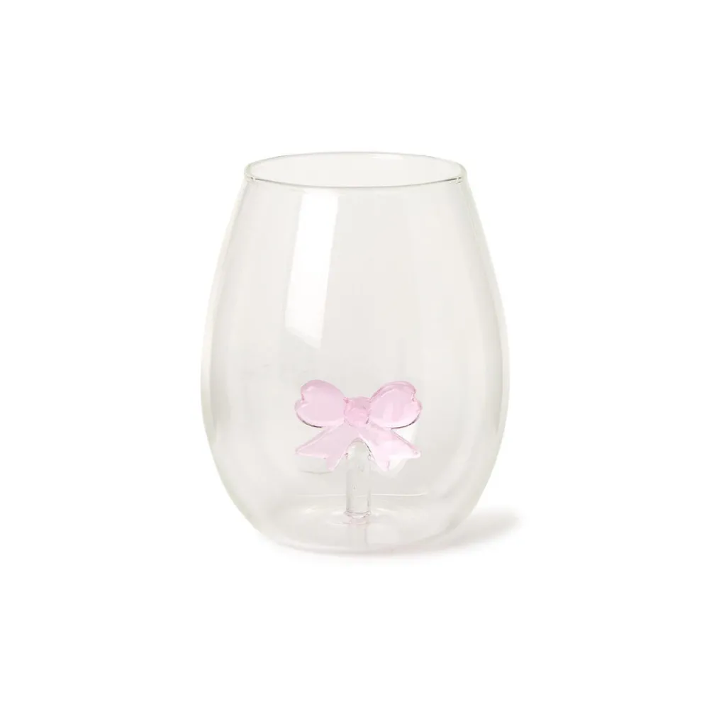 Two's Company Glassware|Bow Stemless Wine Glass