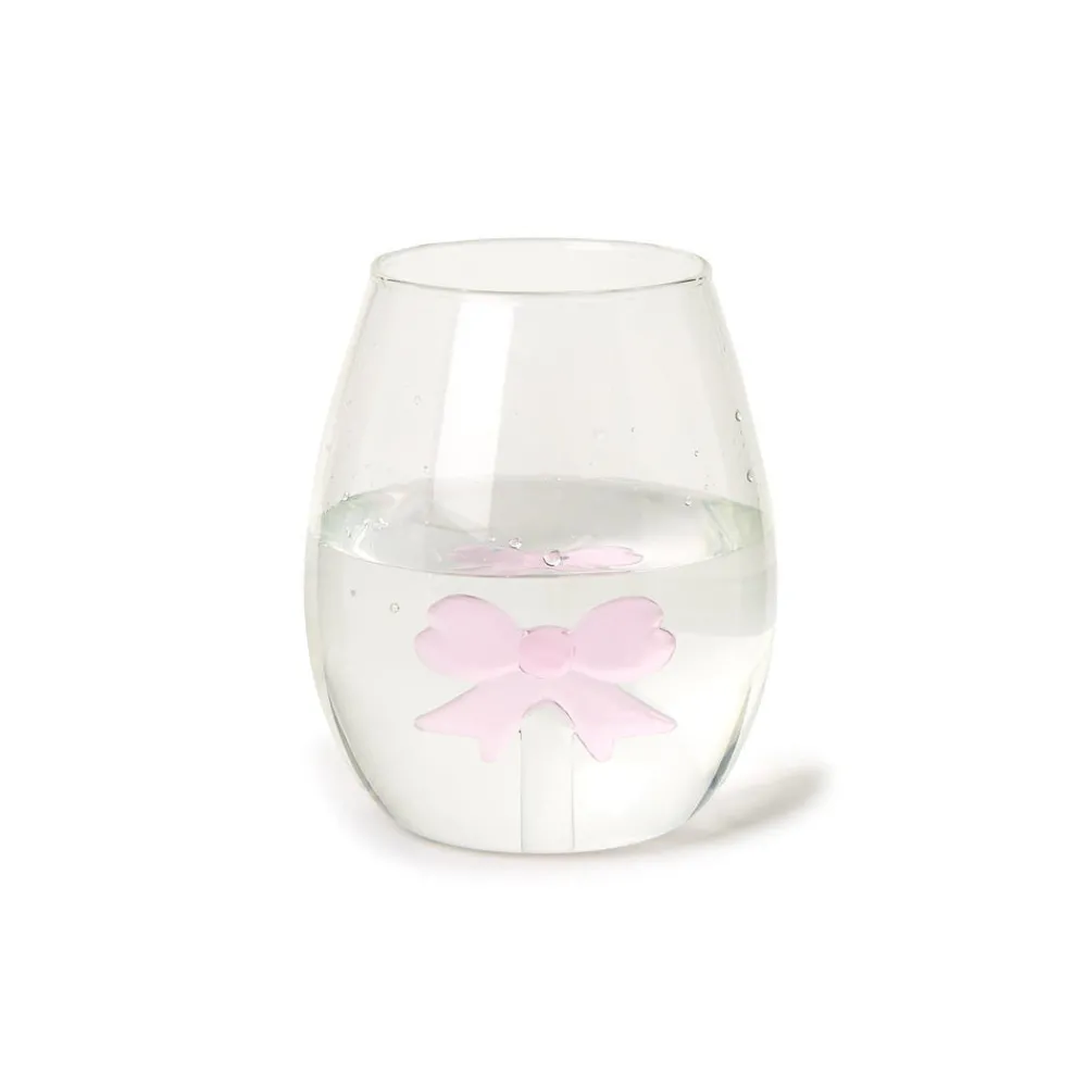 Two's Company Glassware|Bow Stemless Wine Glass