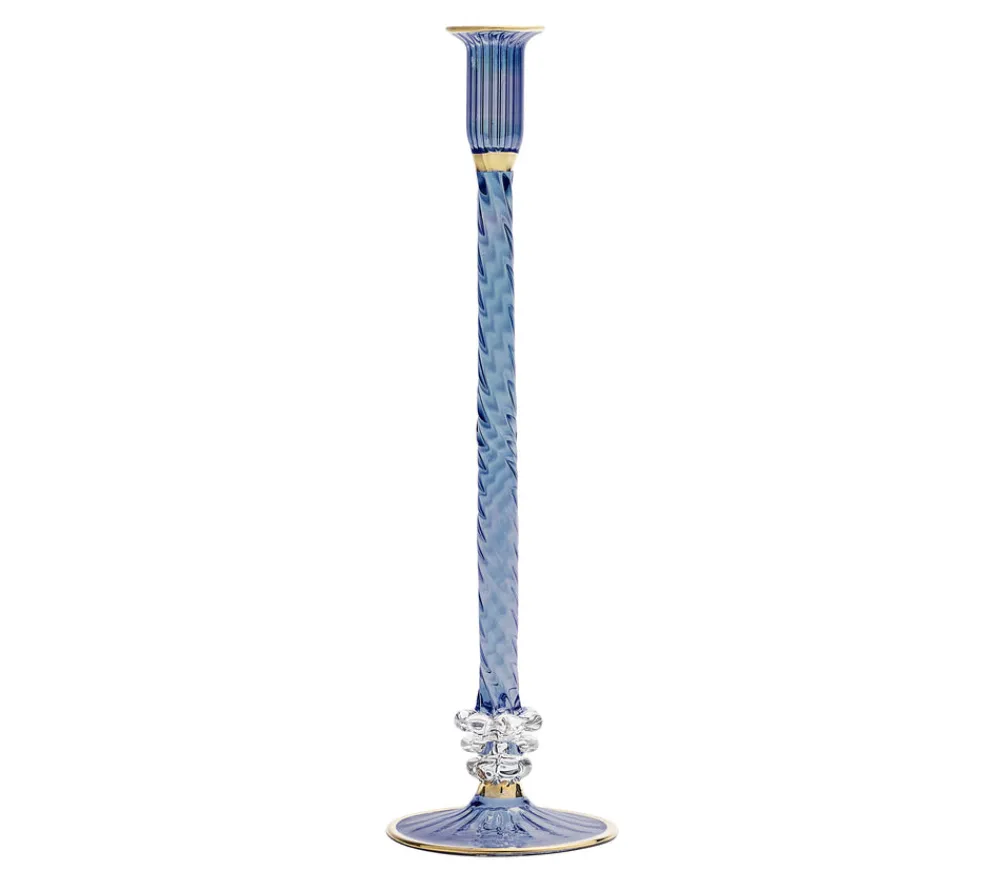 Kim Seybert Candles|Braid Candle Holder in Blue