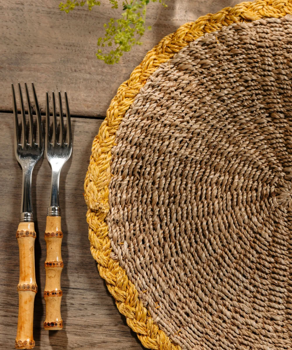 Rebecca Udall Place Settings & Linens|Braided Abaca Placemat in Natural & Straw