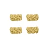 Rebecca Udall Place Settings & Linens|Braided Napkin Rings in Antique Gold, Set of 4