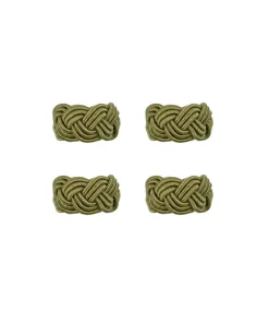 Rebecca Udall Place Settings & Linens|Braided Napkin Rings in Moss, Set of 4