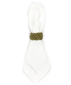 Rebecca Udall Place Settings & Linens|Braided Napkin Rings in Moss, Set of 4