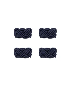 Rebecca Udall Place Settings & Linens|Braided Napkin Rings in Navy, Set of 4