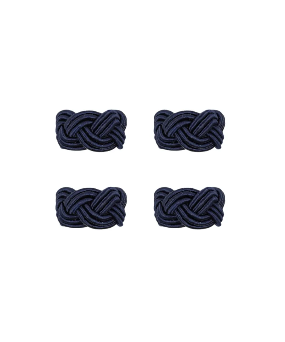 Rebecca Udall Place Settings & Linens|Braided Napkin Rings in Navy, Set of 4