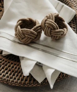 Rebecca Udall Place Settings & Linens|Braided Rope Napkin Rings, Set of 4