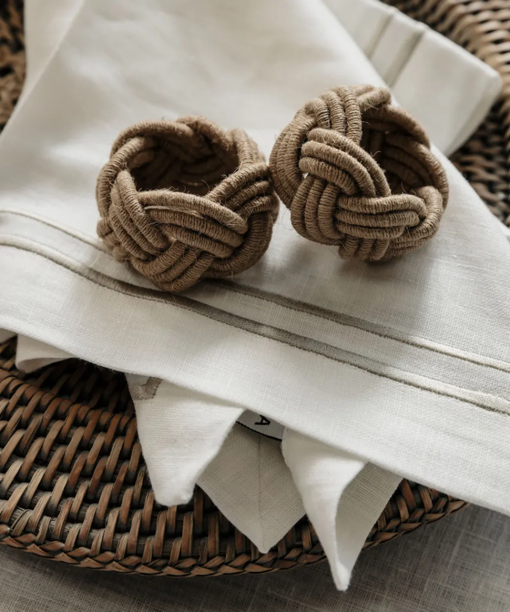 Rebecca Udall Place Settings & Linens|Braided Rope Napkin Rings, Set of 4
