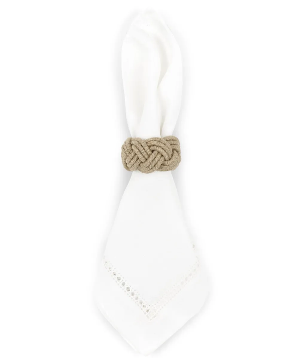 Rebecca Udall Place Settings & Linens|Braided Rope Napkin Rings, Set of 4