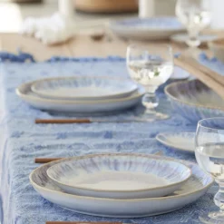Costa Nova Dinnerware|Brisa Collection Dinner Plates in Ria Blue, Set of 6