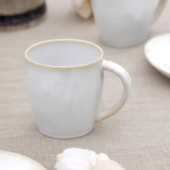 Costa Nova Dinnerware|Brisa Collection Mugs 15 fl oz in Branca, Set of 6