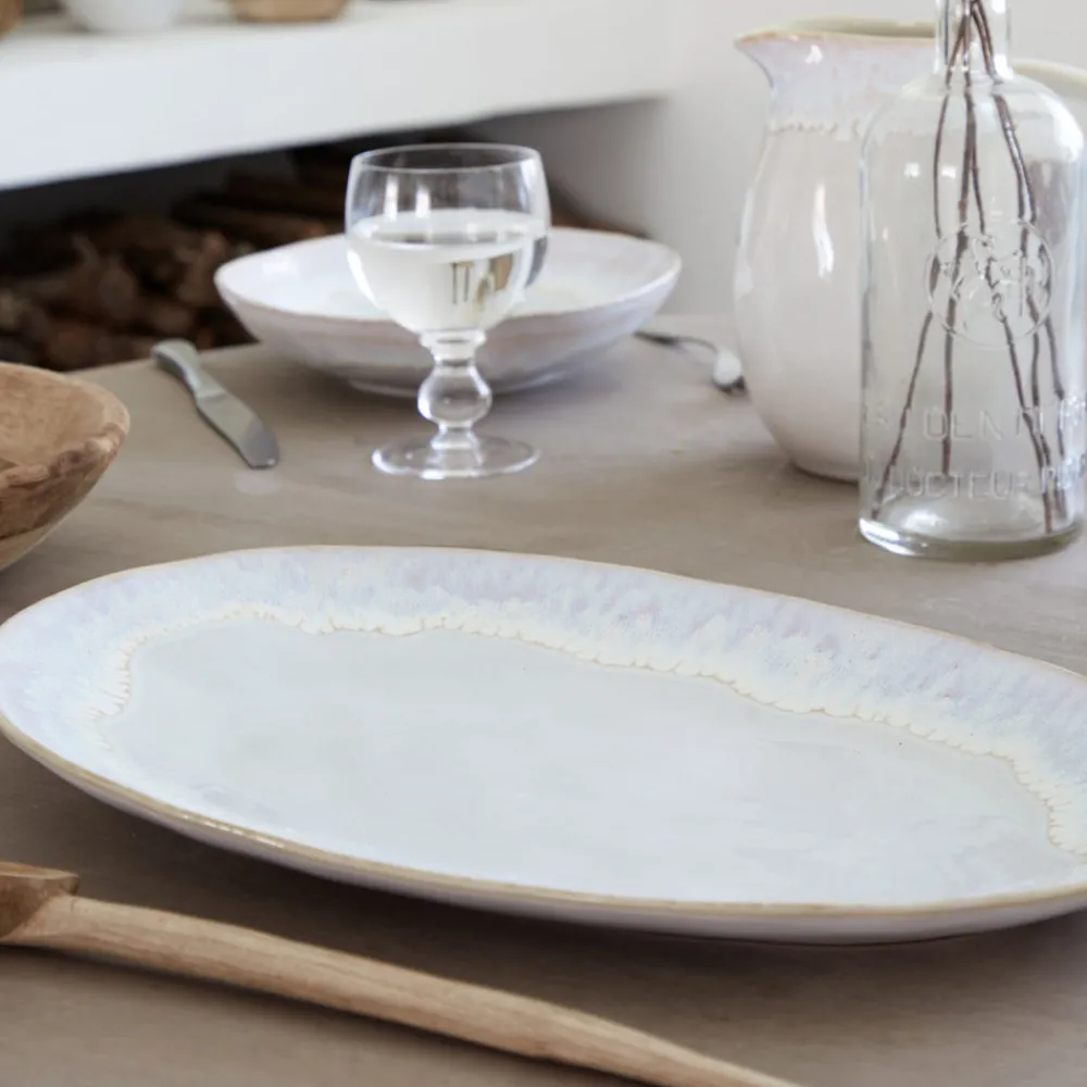 Costa Nova Dinnerware|Brisa Collection Oval Platter 16" in Salt