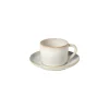 Costa Nova Dinnerware|Brisa Collection Tea Cups & Saucers in Salt, Set of 6