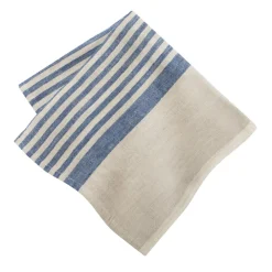 Caravan Place Settings & Linens|Brittany Natural Napkins in Natural & Blue, Set of 4