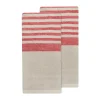 Caravan Place Settings & Linens|Brittany Natural Tea Towels in Natural & Red, Set of 2