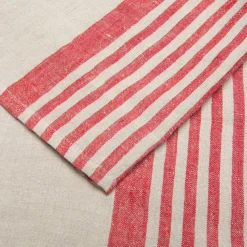 Caravan Place Settings & Linens|Brittany Natural Tea Towels in Natural & Red, Set of 2