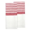 Caravan Place Settings & Linens|Brittany White Tea Towels in White & Red, Set of 2
