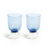 Misette Glassware|Bubble Glass Tumblers in Candy Blue, Set of 2