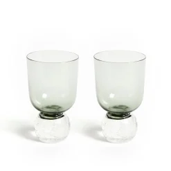 Misette Glassware|Bubble Glass Tumblers in Tourmaline Green, Set of 2