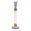 Issy Granger Candles|Bugle Glass Candlestick in Purple & Amber