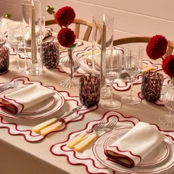 Maison Margaux Glassware|Burgundy Dappled Glasses, Set of 4