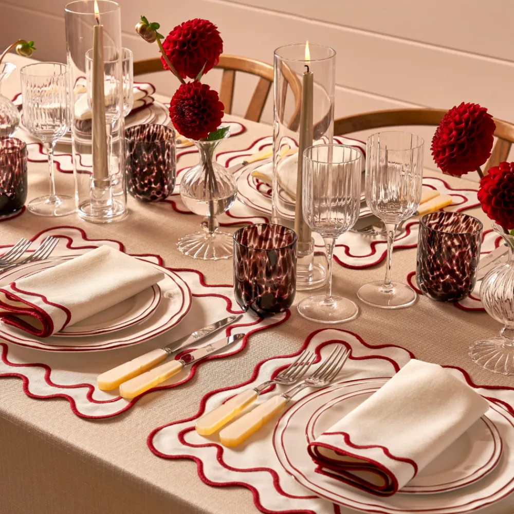 Maison Margaux Glassware|Burgundy Dappled Glasses, Set of 4