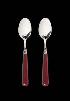 Late Afternoon Flatware|Burgundy Dessert Spoons, Set of 2