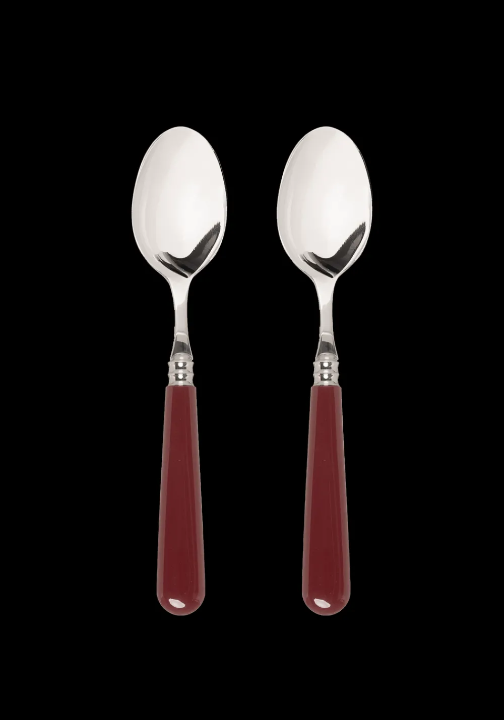 Late Afternoon Flatware|Burgundy Dessert Spoons, Set of 2