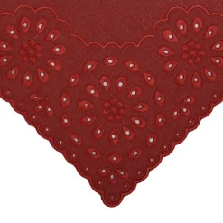 Chefanie Place Settings & Linens|Burgundy Eyelet Dinner Napkins, Set of 4