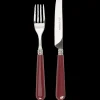 Late Afternoon Flatware|Burgundy Knife and Fork Set
