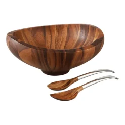 Nambe Dinnerware|Butterfly Salad Bowl with Servers