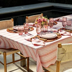 Juliska Place Settings & Linens|Cabana Stripe 60" x 120" Tablecloth in Coral