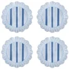 Juliska Dinnerware|Cabana Stripe Melamine Dessert/Salad Plate, Set of 4 in Ocean