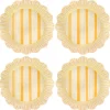 Juliska Dinnerware|Cabana Stripe Melamine Dinner Plate, Set of 4 in Sunshine
