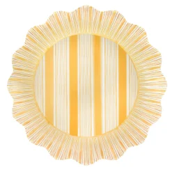 Juliska Dinnerware|Cabana Stripe Melamine Dinner Plate, Set of 4 in Sunshine