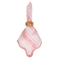 Juliska Place Settings & Linens|Cabana Stripe Napkin, Set of 4 in Coral