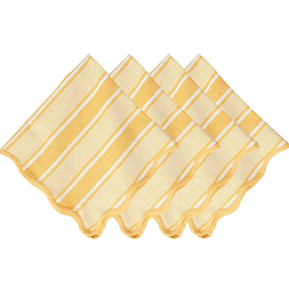 Juliska Place Settings & Linens|Cabana Stripe Napkin, Set of 4 in Sunshine