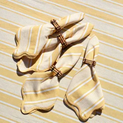 Juliska Place Settings & Linens|Cabana Stripe Napkin, Set of 4 in Sunshine
