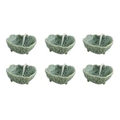 Bordallo Pinheiro Dinnerware|Cabbage Leaf 9" in Green, Set of 6