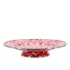 Golden Rabbit Dinnerware|Cake Plate in Red Swirl