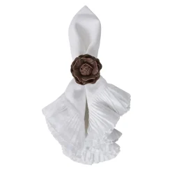 Juliska Place Settings & Linens|Camellia Napkin Ring in Brown, Set of 4