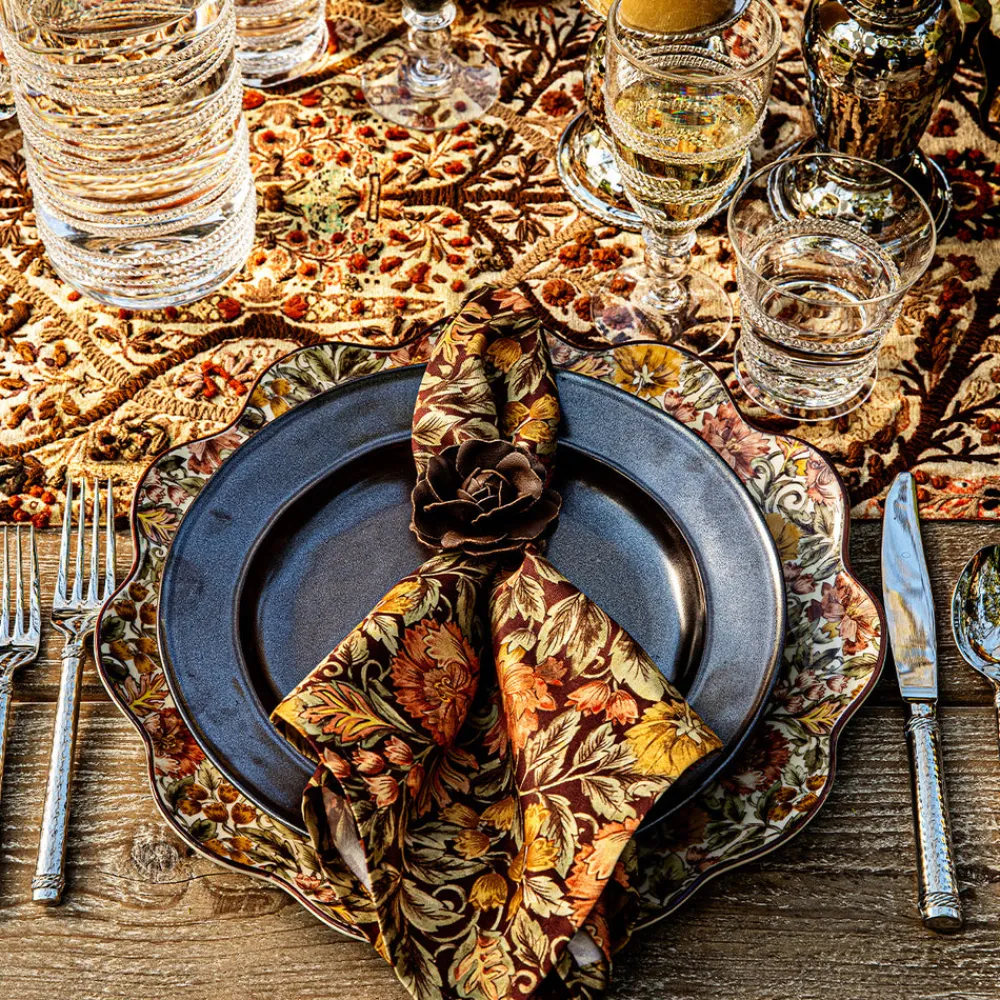 Juliska Place Settings & Linens|Camellia Napkin Ring in Brown, Set of 4