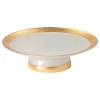 Costa Nova Dinnerware|Camilla Collection Glass Band Footed Plate in Gold