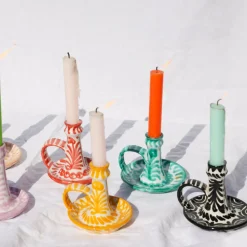 Pomelo Casa Candles|Casa Amarilla Candlestick with Hand-Painted Designs